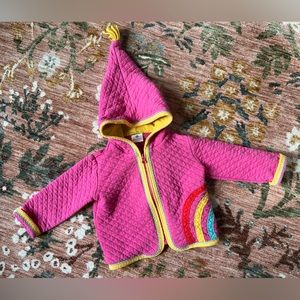 Hanna Andersson pink quilted chambray jacket